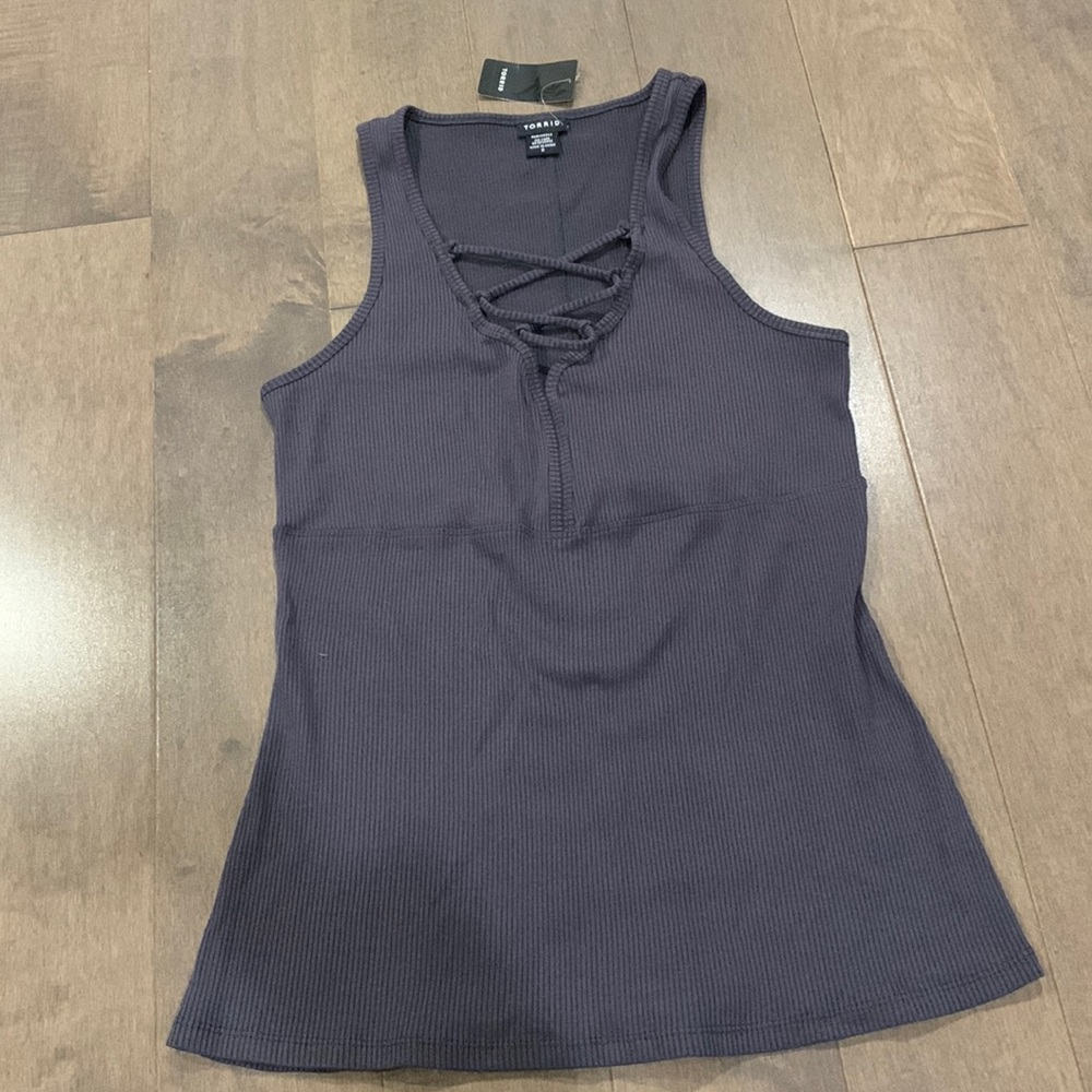 Torrid, grey tank top, size: 14